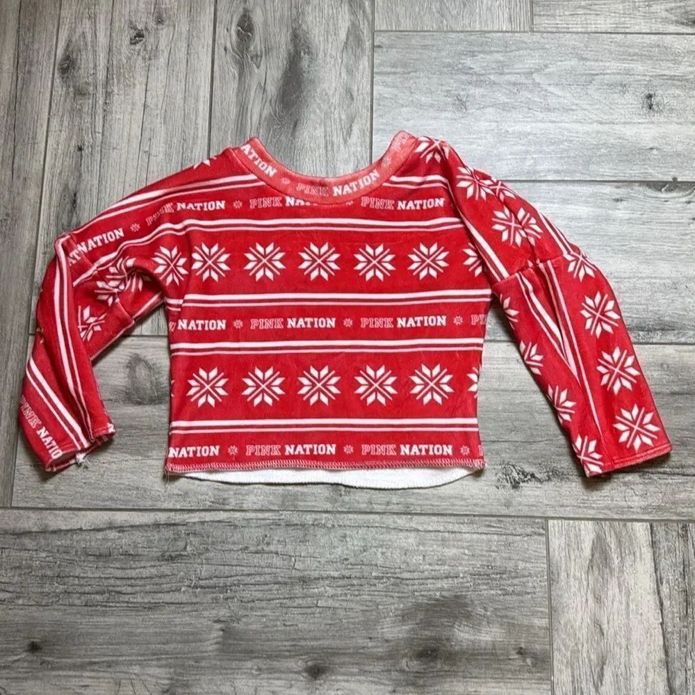 Baby Liv Boutique Kids Pink Nation Snowflakes Fleece Sweater Red Size 24mos